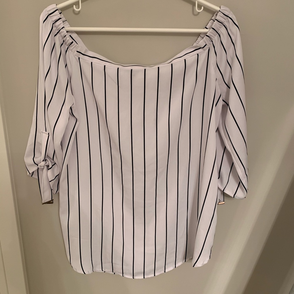 White strapless blouse!